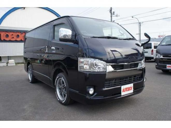 ハイエースバン2.8 スーパーGL ダークプライムII ロングボディ ディーゼルターボ 4WD　415COBRA　クリーンルック3Fスポ&BY2ボンネット&ステージ2ルーフスポ&バッドラッカーIII17インチAW&フラットベッドキット　ヨコハマPARADA17インチ　デジタルインナー　パノラマモニター　両側パワースライドドア 2800