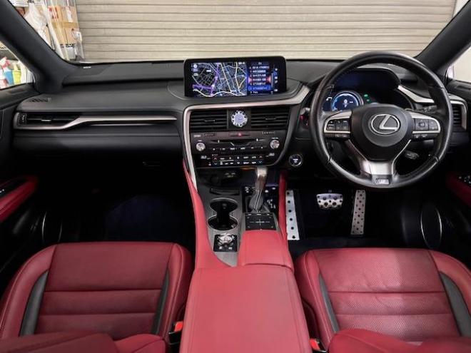 レクサスＲＸ４５０ｈ　Ｆスポーツ　本州仕入　レクサスセーフティセンス　寒冷地仕様　禁煙車　マークレビンソンプレミアム　ヘッドアップディスプレイ　純正２０インチＡＷ　純正１８ＡＷ＋スタッドレスタイヤ付　　電動パノラマルーフ　純正フレアレッドレザーシート　純正ナビ（フルセグ地デジ　Ｂｌｕｅｔｏｏｔｈ対応）＋バックカメラ＋全方位カメラ　パワーバックドア　プリクラッシュセーフティ　レーダークルーズコントロール　シートヒーター　前後ドラレコ　ステアリングヒーター　両席パワーシート　ＥＴＣ 4WD 3500 5Dr