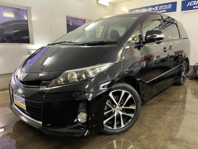 エスティマアエラス　本州仕入　後期型　寒冷地仕様　禁煙車　ＷＡＫＯＳバリアスコーティング済　純正１８インチＡＷ　社外１６ＡＷ＋スタッドレスタイヤ付　両側パワースライドドア　アルパイン９インチＨＤＤナビ（フルセグ地デジ　ＤＶＤ再生　Ｂｌｕｅｔｏｏｔｈ）＋バックカメラ　エンジンスターター　ＰＵＳＨスタート　スマートキー　クルーズコントロール　タイミングチェーン車　ＨＩＤ ヘッドライト　ビルトインＥＴＣ  4WD 2400 5Dr