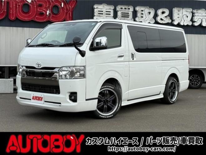 ハイエースバン2.8 スーパーGL ダークプライムII ロングボディ ディーゼルターボ 4WD　ワンオーナー 寒冷地仕様 パノラミックビューモニター デジタルインナーミラー 415COBRA CL-3フロントリップ CL-2サイドステップ　CL-ステップリアバンパー　ステージ2　バッドラッカー18インチアルミ　トーヨーH30 2800