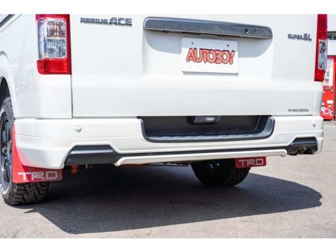 レジアスエース2.8 スーパーGL ダークプライムII ロングボディ ディーゼルターボ 4WD　バン　TRDバンパー&アルパインBIG-X11型　リアヒーター&クーラー　プッシュスタート　スマートキー　　両側スライドドア　ドラレコ　ETC　車線逸脱防止　横滑り防止装置　電動格納ミラー　ベッドキッド 2800