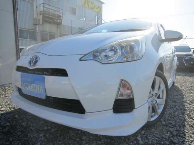 アクア1.5 G　1オーナー 純正エアロ ナビ&フルセグTV Biuetooth スマートキー エンスタ Pスタート シートヒーター ETC 純正16AW ドアバイザー 記録簿 スタッドレス+アルミセット積込み 1年間走行無制限保証付 2WD 1500