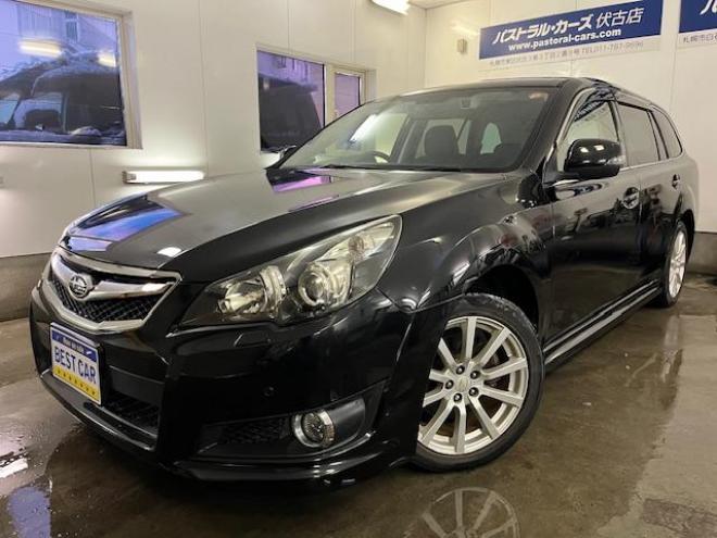 レガシィワゴン本州仕入　禁煙車　衝突軽減ブレーキ　車線逸脱警報　純正ブラックハーフレザーシート　カロッツェリアナビ　フルセグ地デジ　ＤＶＤ再生　Ｂｌｕｅｔｏｏｔｈオーディオ　バックカメラ　電動パーキング　前後ソナー 4WD 2500 5Dr