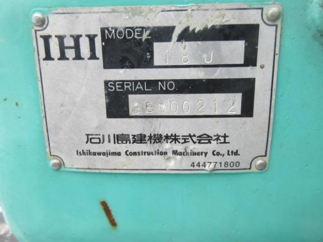 バックホーIHI 18J