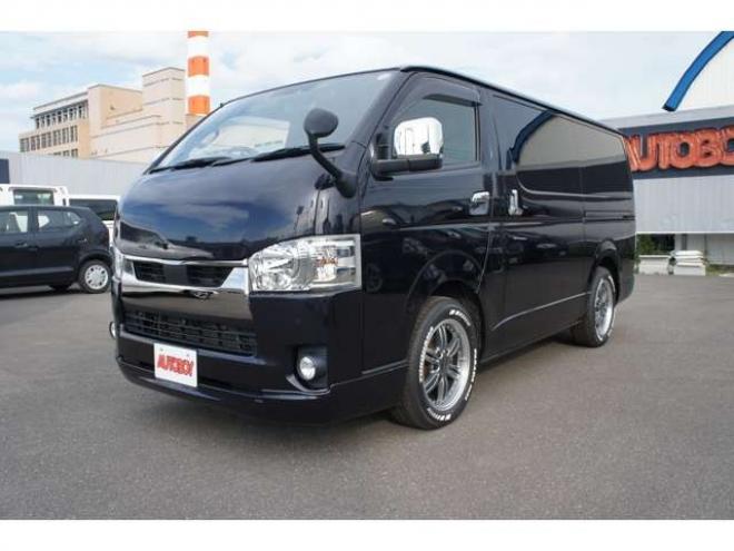 ハイエースバン2.8 スーパーGL ダークプライムII ロングボディ ディーゼルターボ 4WD　415COBRA　クリーンルック3Fスポ&BY2ボンネット&ステージ2ルーフスポ&バッドラッカーIII17インチAW&フラットベッドキット　ヨコハマPARADA17インチ　デジタルインナー　パノラマモニター　両側パワースライドドア 2800