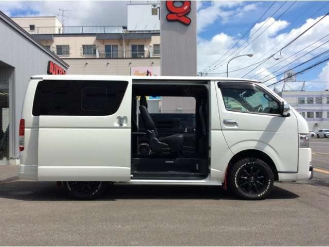 レジアスエース2.8 スーパーGL ダークプライムII ロングボディ ディーゼルターボ 4WD　バン　TRDバンパー&アルパインBIG-X11型　リアヒーター&クーラー　プッシュスタート　スマートキー　　両側スライドドア　ドラレコ　ETC　車線逸脱防止　横滑り防止装置　電動格納ミラー　ベッドキッド 2800