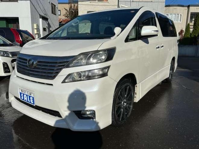 ヴェルファイア2.4 Z プラチナセレクションII 4WD　HDDナビ　ワンセグ　両側パワースライドドア　パワーバックドア　コーナーセンサー　横滑り防止装置　ビルトインETC 社外アルミホイール夏　バックモニター　社外エンジンスターター　プッシュスタート 2400