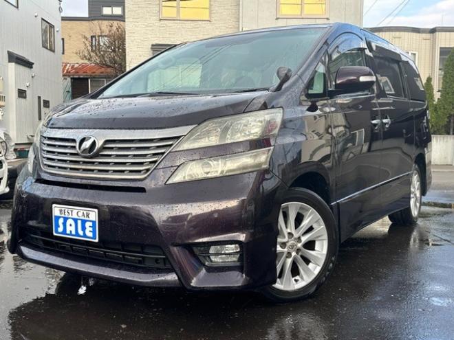 ヴェルファイア2.4 Z 4WD　片側パワースライドドア　寒冷地仕様　地デジ　Bluetooth　プッシュスタート　ETC　純正アルイホイール　社外アルミホイール冬　バックモニター　横滑り防止装置　コーナセンサー　インテリキー 2400