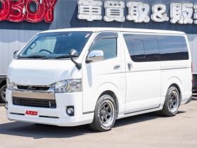 ハイエースバン　2.8 スーパーGL ダークプライムII ロングボディ ディーゼルターボ 4WD　ESSEXカスタム　FリップスポイラーVer.4　サイドライナー　クワトロリアバンパー　プログレスIバッドパネル　17インチELホイール　ヨコハマPARADA　415COBRAフラットキット 2800