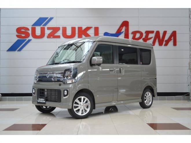 エブリィワゴン PZターボ 4WD　届出済未使用車4WDターボハイルーフスズキセーフティサポート純正バックカメラ付ディスプレイオーディオ左オートスライドドアハイビームアシストLEDライト横滑り防止装置シートヒーター 660