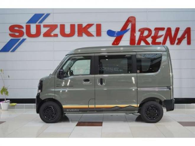 エブリィJリミテッド ハイルーフ 4WD　届出済未使用車4WDターボハイルーフセーフティサポート搭載アイドリングストップ両側オートスライドドア7インチワイドディスプレイオーディオハイビームアシストLEDライト後退時ブレーキサポート 660