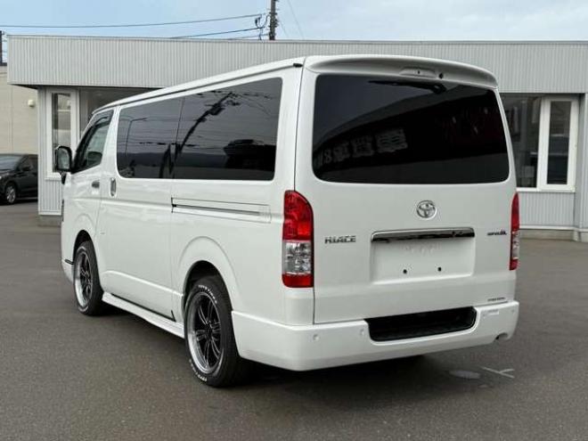 ハイエースバン2.8 スーパーGL ダークプライムII ロングボディ ディーゼルターボ 4WD　寒冷地仕様 ワンオーナー パノラミックビューモニター デジタルインナーミラー 415COBRA CL-3フロントリップ CL-2サイドステップ　CL-ステップリアバンパー　ステージ2　バッドラッカー18インチアルミ　トーヨーH30 2800