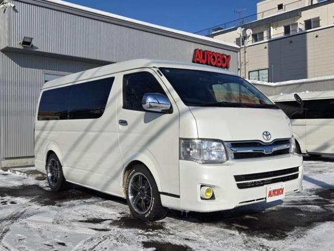 ハイエース2.7 GL ロング ミドルルーフ 4WD　寒冷地仕様　パワスラ　リアヒーター&クーラー　キーレス　アルパイン8インチメモリナビ　フルセグTV　Bluetooth　CD/DVD　フリップダウンモニター　バックカメラ　ドライブレコーダー　ETC　エンジンスターター 2700