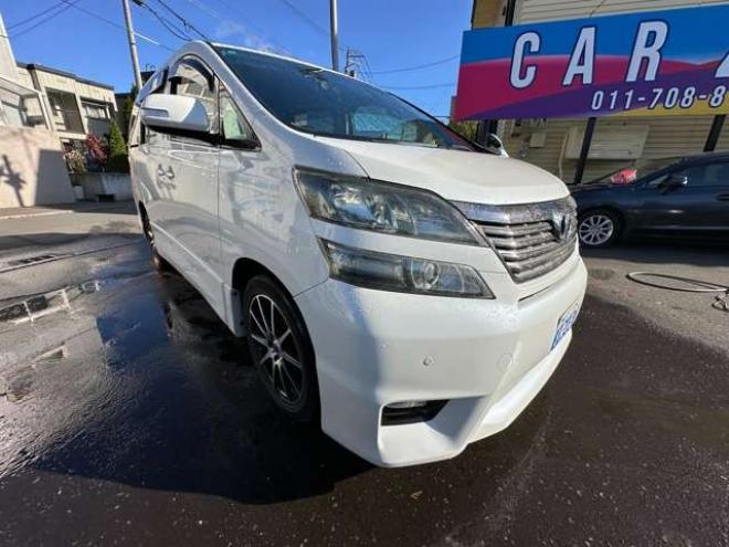 ヴェルファイア2.4 Z プラチナセレクションII 4WD　HDDナビ　ワンセグ　両側パワースライドドア　パワーバックドア　コーナーセンサー　横滑り防止装置　ビルトインETC 社外アルミホイール夏　バックモニター　社外エンジンスターター　プッシュスタート 2400