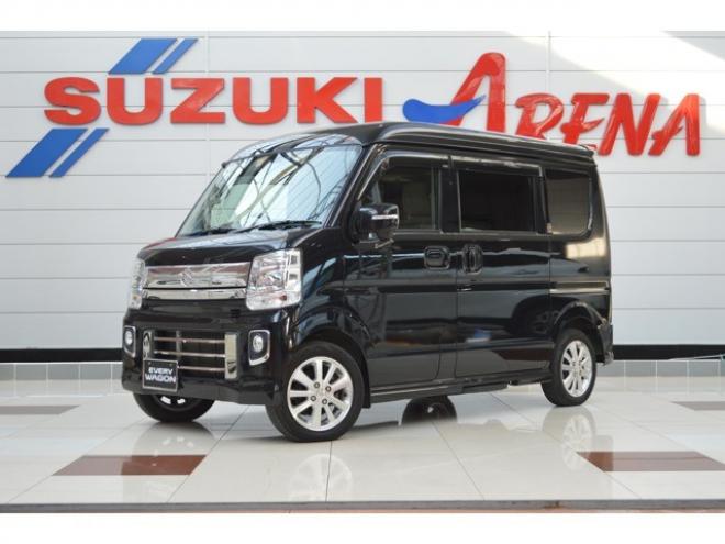 エブリィワゴン PZターボスペシャル ハイルーフ 4WD　ワンオーナー車ハイルーフ4WDターボセーフティサポート搭載アイドリングストップストップ両側オートスライドドア&オートステップ7インチワイドナビTVバックカメラETCドライブレコーダーLEDライト 660