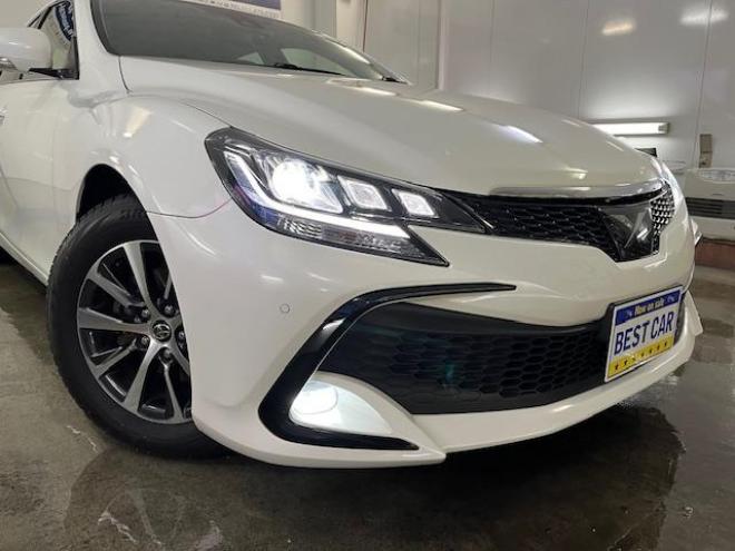 マークX寒冷地仕様　禁煙車　純正エンジンスターター　前後ドライブレコーダー　トヨタセーフティセンス　純正ナビ　フルセグ地デジ　ＤＶＤ再生　Ｂｌｕｅｔｏｏｔｈオーディオ　バックカメラ　純正ＬＥＤヘッドライト 4WD 2500 4Dr