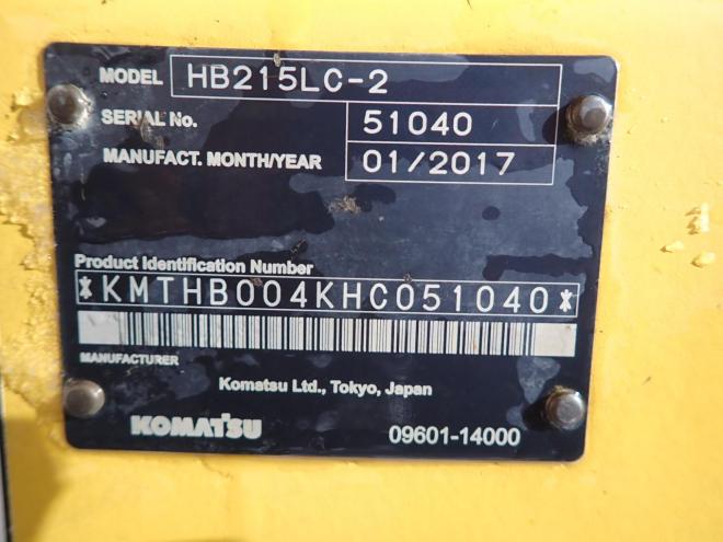 バックホーHB215LC-2　ブレーカー配管付　苫小牧ヤード