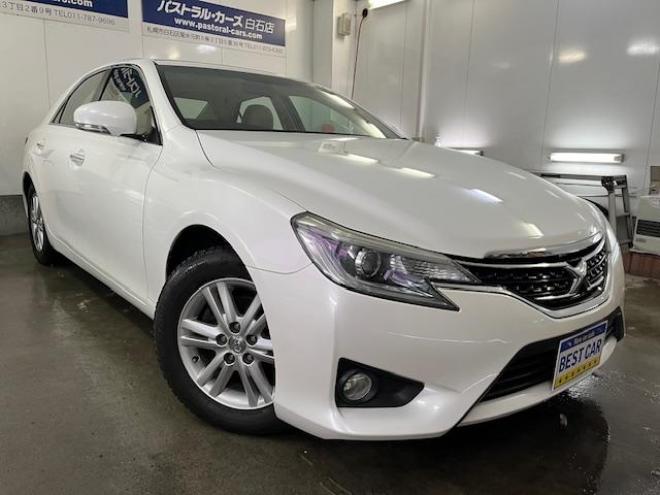 マークX２５０Ｇ　Ｆｏｕｒ　本州仕入　禁煙車　純正１６インチＡＷ　スタッドレスタイヤ付　イクリプスナビ　地デジ　バックカメラ　純正ＨＩＤヘッドライト　エコ＆スノー＆スポーツモード　横滑り防止装置　ＰＵＳＨスタート　スマートキー 4WD 2500 4Dr