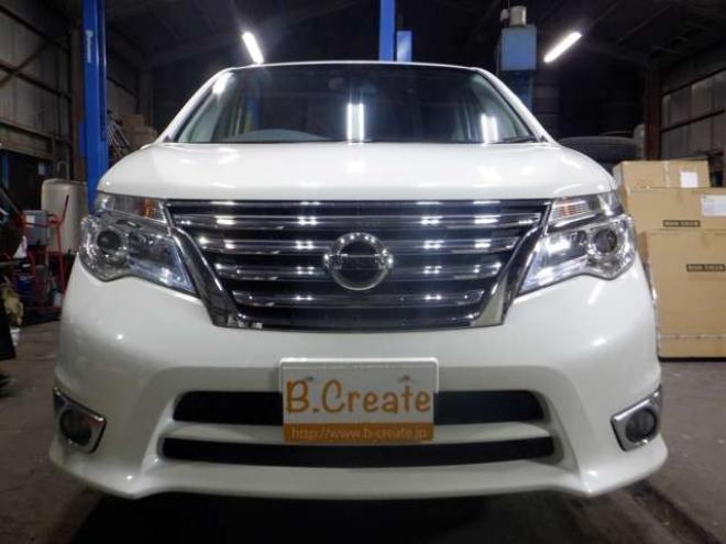 セレナ2.0 ハイウェイスター 4WD　本州仕入・ナビ・TV・Bカメラ・パワスラ・車検新規2年・リア修復済・後期型・エマブレ・リアモニター・ETC・クルコン・アイドリングストップ 2000