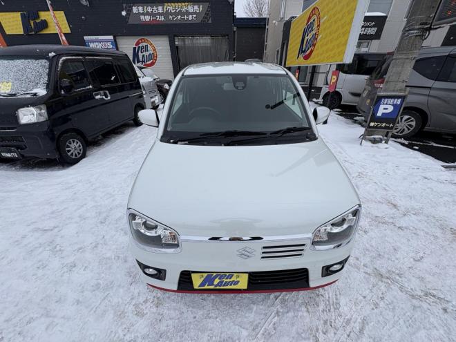 アルトALTO TURBO RS 4WD本州仕入　寒冷地仕様　ブレーキアシスト　TURBO 5AG 純正ワンセグナビ　シートヒーター　HIDヘッド　PUSHスタート　スマートキースペアー有　１５インチアルミ　エンジンオイル交換　スタットレス付　スポーツマフラー付　ETC 4WD 660 ５Dr