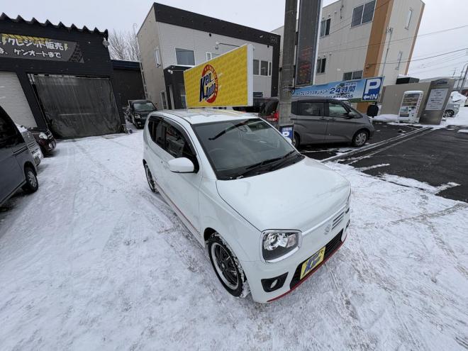 アルトALTO TURBO RS 4WD本州仕入　寒冷地仕様　ブレーキアシスト　TURBO 5AG 純正ワンセグナビ　シートヒーター　HIDヘッド　PUSHスタート　スマートキースペアー有　１５インチアルミ　エンジンオイル交換　スタットレス付　スポーツマフラー付　ETC 4WD 660 ５Dr