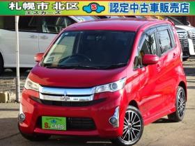 eKカスタム　T セーフティパッケージ 4WD　保証1年/走行距離無制限　4WD　衝突軽減ブレーキシステム　純正ナビ　地デジ　バックカメラ　社外エンジンスターター　シートヒーター　社外15インチアルミ　純正HID　ウインカーミラー　横滑り防止　寒冷地仕様 660