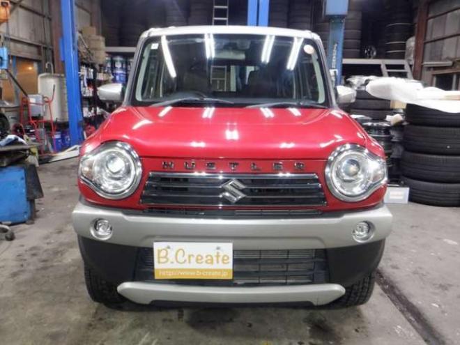 ハスラーJスタイルIII 4WD　ナビ・TV・B/T・後期型・前席シートヒーター・スマートキー・プッシュスタート・HID・ETC・LEDフォグランプ・アイドリングストップ・オートライト・衝突軽減・ルーフレール・DVD再生・ミラーヒーター 660