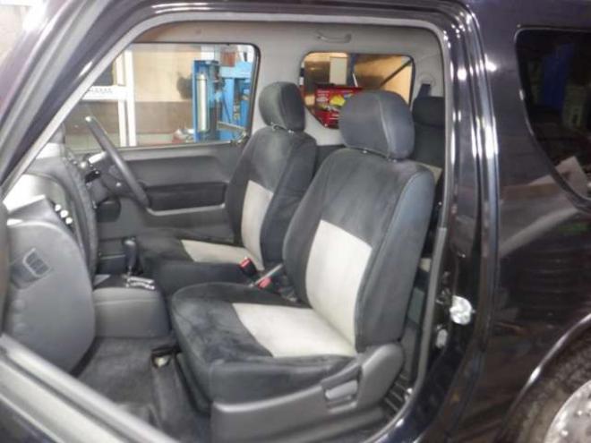 ジムニーワイルドウインド 4WD　本州仕入・ナビ・フルセグTV・キーレス・フォグランプ・シートヒーター・ミラーヒーター・ルーフレール・ターボ・社外AW・ライトレベライザー・電動格納ミラー・DVD再生・JAOSマッドガード 660