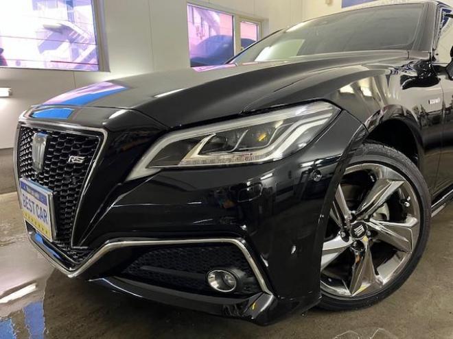 クラウンハイブリッドＲＳアドバンス　本州仕入　ワンオーナー　寒冷地仕様　禁煙車　電動サンルーフ　ヘッドアップディスプレイ　シーケンシャルウィンカー　純正ブラックレザーシート　純正１８インチスパッタリングＡＷ　社外１７ＡＷ＋スタッドレス付 4WD 2500 4Dr