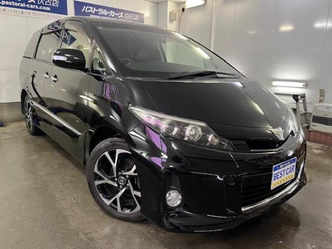 エスティマアエラス　プレミアムエディション　本州仕入　寒冷地仕様　禁煙車　純正リアフリップダウンモニター　両側パワースライドドア　純正１８インチＡＷ　社外１６ＡＷ＋スタッドレスタイヤ付　純正エンジンスターター　前後ドライブレコーダー　ＥＴＣ 4WD 2400 5Dr