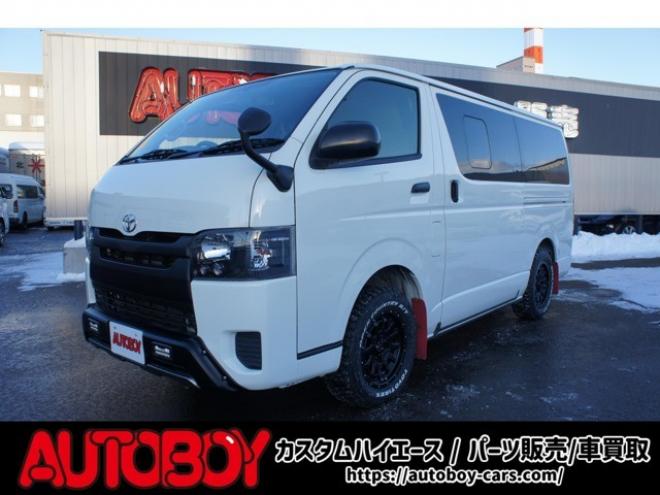 ハイエースバン2.8 DX ロング GLパッケージ ディーゼルターボ 4WD　Bカメラ　TRDフロントスポイラー　マッドフラップ　エセックス16インチアルミ　オープンカントリーRT　LEDヘッドライト　Wエアバッグ　AC100V　8人乗り構造変更済　寒冷地仕様　リアヒーター&エアコン 2800