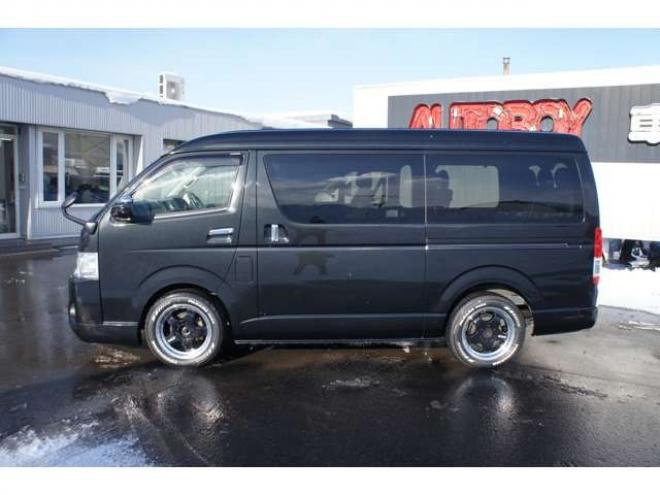 ハイエース2.7 GL ロング ミドルルーフ 4WD　社外メモリーナビTV　バックカメラ　ワークエクストラップ17インチアルミ　415コブラフロントスポイラー　パワースライドドア　LEDヘッドライト　Wエアバック　スマートキー　AC100V 2700
