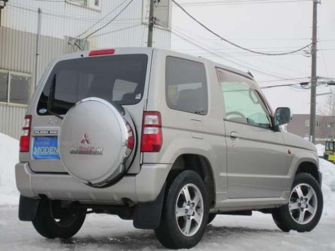 パジェロミニアクティブフィールド エディション 4WD　特別仕様車 純正アルミ フォグ メッキミラー ドアバイザー プライバシーガラス 背面ハードカバー  キーレス CD タイミングベルト交換済 スタッドレス+ホイールセット積込み 660