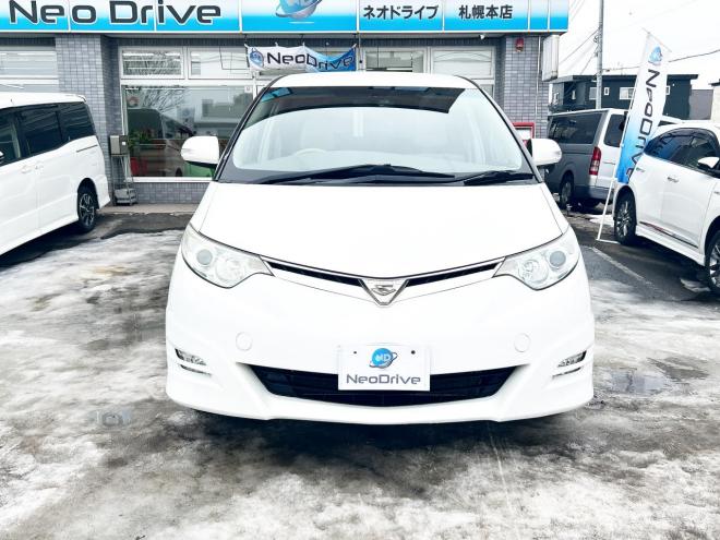 エスティマ2.4アエラスGエディション 4WD　ローンが不安な方＜優遇ローン＞寒冷地仕様　両側パワースライドドア　後席モニター　純正ナビ 4WD