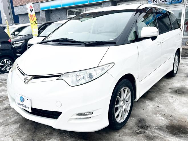 エスティマ2.4アエラスGエディション 4WD　ローンが不安な方＜優遇ローン＞寒冷地仕様　両側パワースライドドア　後席モニター　純正ナビ 4WD