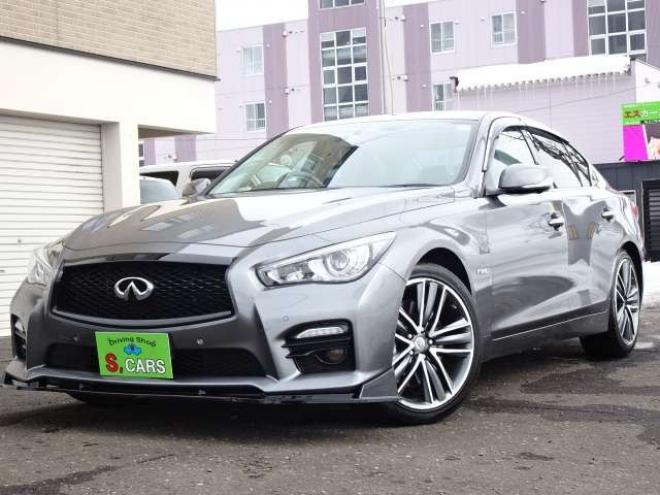 スカイライン3.5 350GT FOUR ハイブリッド タイプSP　本州車 ハイブリットシステム2年保証/走行距離無制限　 4WD フロントリップ　リヤスポイラー　黒本革シート　全方位カメラ　純正ナビ　純正19インチAW　パワーシート　バックカメラ　レーンアシスト　シートメモリ 3500