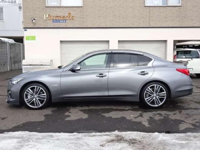 スカイライン3.5 350GT FOUR ハイブリッド タイプSP　本州車 ハイブリットシステム2年保証/走行距離無制限　 4WD フロントリップ　リヤスポイラー　黒本革シート　全方位カメラ　純正ナビ　純正19インチAW　パワーシート　バックカメラ　レーンアシスト　シートメモリ 3500