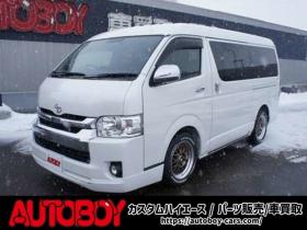 ハイエース　2.7 GL ロング ミドルルーフ 4WD　ワンオーナー　ケンウッド9インチナビTV　Bカメラ　フリップダウンモニター　ワークエクストラップ18インチAW　415コブラフロントスポイラー　ベッドキット　LEDヘッドライト　スマキー　AC100V 2700