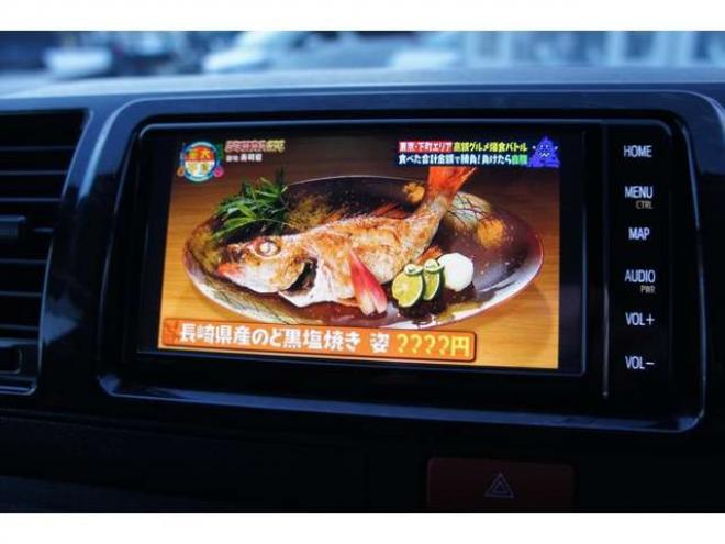 レジアスエース2.8 スーパーGL ダークプライムII ロングボディ ディーゼルターボ 4WD　ワンオーナー　TRDフロントスポイラー　TRD　TF7Aアルミホイール　両側パワースライドドア　リアヒーター　純正ナビ　フルセグ　Bluetooth　レーダーブレーキ　荷室ダウンライト　車線逸脱警報 2800