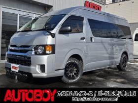 ハイエースバン　2.8 DX ワイド スーパーロング ハイルーフ GLパッケージ ディーゼルターボ 4WD　COBRA丸目ヘッドライトKIT　SAFARIフロントスポイラー　リアヒーター&クーラー　キーレス　純正ナビ　ワンセグTV　Bカメラ　オートマチックハイビーム　横滑り防止　車線逸脱　衝突被害軽減　ETC　電動格納ミラー 2800