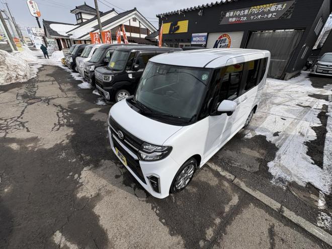 タントTANTO CUSTOM 4WD　X (禁煙車）ワンオーナー　寒冷地仕様　ワンタッチ両パワースライドドア　エンジンスタータ　ブルートースフルセブナビ　バックカメラ　ドラレコ　ハーフレザーシート　ETC　LED シートヒーター　夏タイヤ付　エンジンオイル交換 4WD 660 5Dr