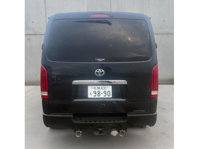 ハイエースバン4型フェイス スーパーGL ディーゼルターボ 本州車寒冷地仕様 ナビTVバックカメラ 両側スライドドア リアテーブルドリンクホルダー ベッドキット モデリスタフロントリップ LEDヘッドライト ヒッチメンバー 運転席レカロシート ヴァレンティーテールランプ 車検満タン 即乗りOK！ 4WD 3000 5Dr