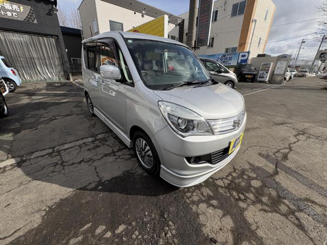 ソリオSORIO 4WD S　寒冷地仕様　両側パワースライドドア　HID ＶＳＣ　純正エアロ　リアスポ　Bluetoothフルセグナビ　バックカメラ　　エンジンスターター　アルミ　スタットレスＶＲＸ３　夏タイヤ付　エンジンオイル交換　禁煙車 4WD 1200 ５Dr