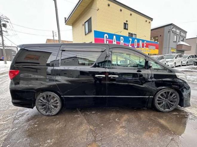 アルファード2.4 240S 4WD　片側パワースライドドア　社外ナビ　地デジ　ビルトインETC　横滑り防止装置　コーナーセンサー　社外19インチアルミホイール夏　プッシュスタート 2400