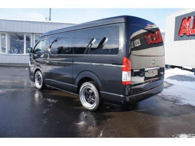 ハイエース2.7 GL ロング ミドルルーフ 4WD　社外メモリーナビTV　バックカメラ　ワークエクストラップ17インチアルミ　415コブラフロントスポイラー　パワースライドドア　LEDヘッドライト　Wエアバック　スマートキー　AC100V 2700