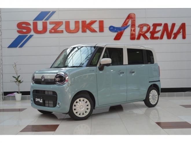 ワゴンRスマイルハイブリッド X 4WD　クリームコーデセーフティサポートスズキコネクト対応9インチ全方位ナビLEDハイブリット4WDセーフティサポート搭載アイドリングストップハイビームアシストLEDライト両側オートスライドドアパーキングセンサー 登録済未使用車 660