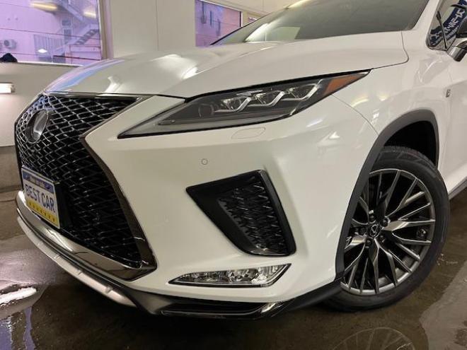 レクサスＲＸ４５０ｈ　Ｆスポーツ　本州仕入　寒冷地仕様　純正ムーンルーフ　レクサスセーフティセンス　ヘッドアップディスプレイ　全方位パノラミックビューモニター　純正２０インチＡＷ　純正１８ＡＷ＋スタッドレスタイヤ付　リア３面フィルム 4WD 3500 5Dr