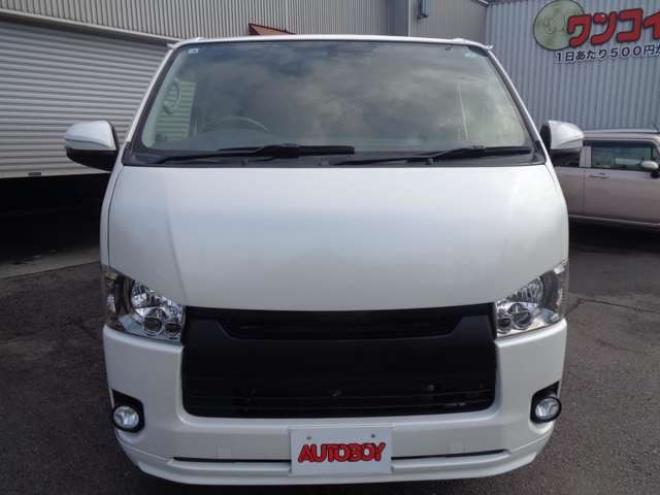 ハイエースバン3.0 スーパーGL ダークプライム ロングボディ ディーゼルターボ 4WD　令和6年タイミングベルト交換済　ワンオーナー　社外ナビ　スマートキー　バックカメラ　フロント・サイドカメラ　バッドラッカー17インチアルミホイール　バッドフェイスボンネット 3000