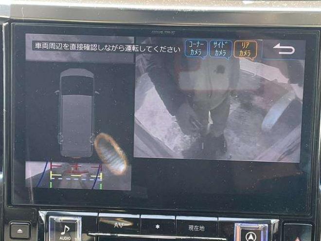 アルファード3.5 SA 4WD　TRDエアロ　クリスタルアイLEDテール　ダウンサス　レザー調シートカバー　アルパインナビ　フリップダウン　スピーカー　デジタルインナーミラー　シュタイナー20インチ　シーケンシャルウィンカー 3500