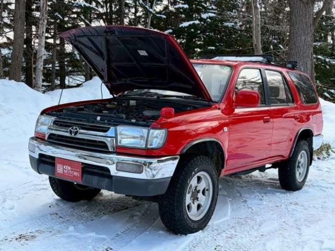 ハイラックスサーフ2.7 SSR-X 4WD　リフトアップ　全塗装済レッド　社外ナビ　ETC　パワステ　パワーウィンドウ　ABS　キーレスエントリー　ルーフレール　サンルーフ 2700